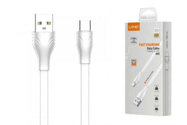 Кабель LDNIO LS551 Type-C 1m/2.1A
