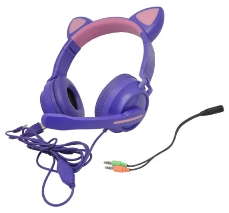 Наушники с микрофоном QUMO Game Cat Purpl GHS 0036
