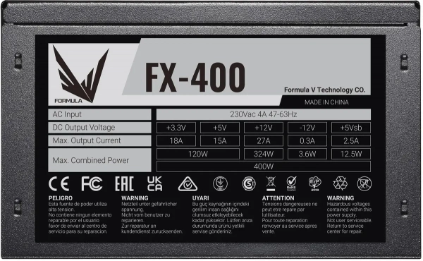 Блок питания 400W Formula ATX FX-400