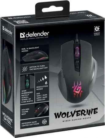Мышь Defender Wolverine GM-700L Black