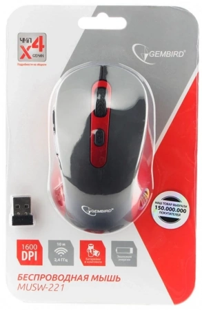 Мышь Gembird MUSW-221-R