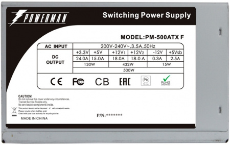 Блок питания 500W POWERMAN PMP-500ATX