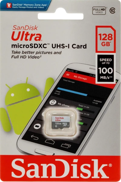 Карта памяти 128Gb MicroSDXC SanDisk UHS-1