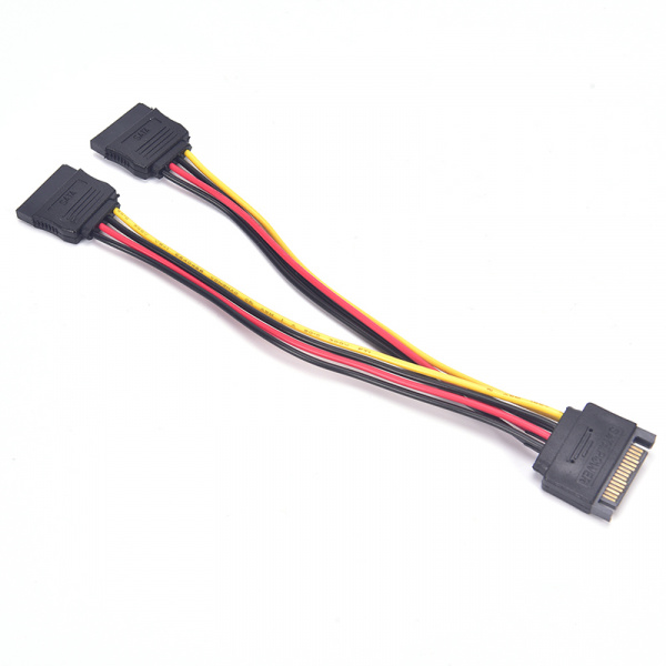 Кабель SATA силовой 15 см SATA на 2 SATA разъема
