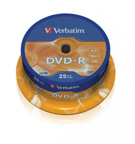 DVD-R 4.7Gb Verbatim 16х тех.упаковка